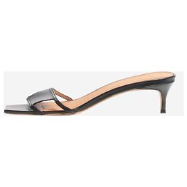 By Far Black leather kitten-heel sandals - size EU 39 Black