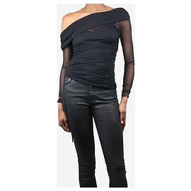 Jonathan Simkhai Black sheer ruched top - size XS Black