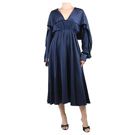 Roksanda Midikleid aus blauer Seide mit Umhang - Größe UK 8 Blau