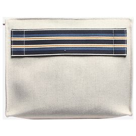 Loro Piana Pochette boxy en toile neutre Autre