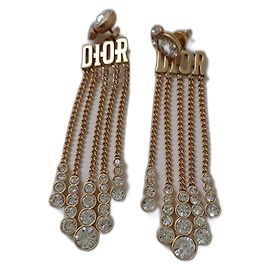 Orecchini Dior in metallo dorato e cristalli D'oro