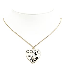 Chanel-Chanel Gold Gold Plated CoCo Heart Shaped Pendant Necklace-Golden