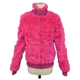 CHAQUETA DE PIEL DE CONEJO ROSA VERSACE VJC TAMAÑO 42 Rosa