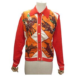 Hermès HERMES CARDIGAN DIE WELT DES POLO HEMD 40 M SEIDE CASHMERE SEIDENHEMD Rot