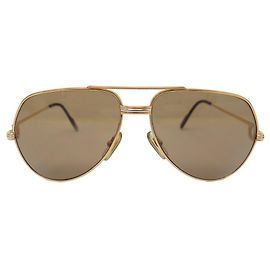 GAFAS DE SOL VINTAGE CARTIER VENDOME LOUIS TRINITY PLACA DE ORO Dorado
