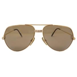 Cartier-ÓCULOS DE SOL VINTAGE CARTIER VENDOME LOUIS TRINITY BANDEJA DE OURO-Dourado