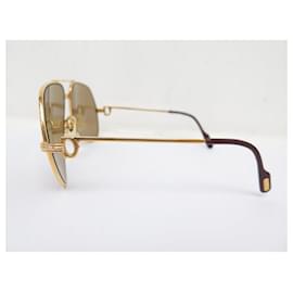 Cartier-ÓCULOS DE SOL VINTAGE CARTIER VENDOME LOUIS TRINITY BANDEJA DE OURO-Dourado