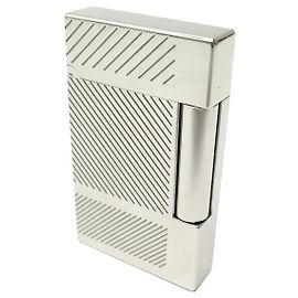 ST DUPONT INITIAL DIAGONAL PALLADIAN STEEL LIGHTER Silvery