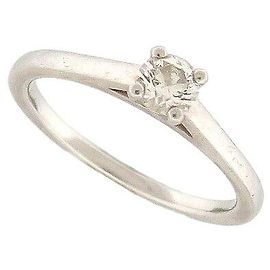 De Beers BEERS SOLITAIRE RING 8731010 T49 IN PLATINUM 950 DIAMOND 0.21 CT RING Silvery