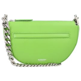 Borsa a spalla mini in pelle Olympia di Burberry Verde