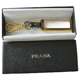 Portachiavi Prada in pelle nero e oro Nero D'oro