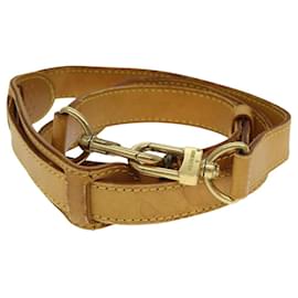 Louis Vuitton-LOUIS VUITTON Adjustable Shoulder Strap Leather 36.6""-44.1"" Beige Auth 78917-Beige