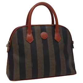 Fendi-Sac à main en toile Pecan FENDI marron noir Auth 79499-Marron,Noir