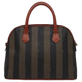 Fendi-Sac à main en toile Pecan FENDI marron noir Auth 79499-Marron,Noir