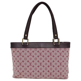 Louis Vuitton-LOUIS VUITTON Monogram Mini Lucille PM Bolso de Mano Rojo M92678 LV Auth ar11987-Roja