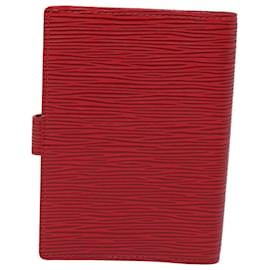 Louis Vuitton-LOUIS VUITTON Epi Agenda PM Capa de Planejador Diário Vermelha R20057 LV Auth 79296-Vermelho