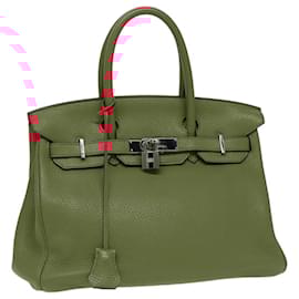 Hermès-HERMES Birkin 30 Hand Bag Taurillon Clemence Leather Pink Auth 79114S-Pink