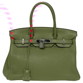 Hermès-HERMES Birkin 30 Hand Bag Taurillon Clemence Leather Pink Auth 79114S-Pink