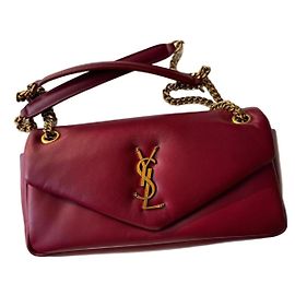 Sac à main Saint Laurent Calypso Cuir Rouge Merlot Bordeaux