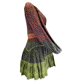 Ulla Johnson-Ulla Johnson Brown Multi Agate Print Hayana Dress-Brown