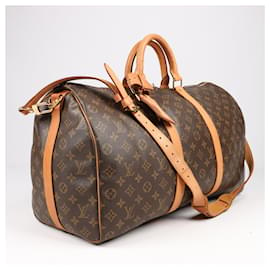 Louis Vuitton-Reisetasche Louis Vuitton Monogram Canvas Keepall Bandoulière 50 M41416-Braun