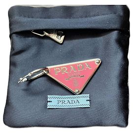 Unique logo silver earring - Rose Prada Silvery