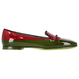 Tod's-Tod's Flat Loafers in Red Patent Leather-Red