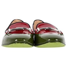 Tod's-Tod's Flat Loafers in Red Patent Leather-Red