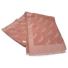 Cartier Xale cachecol jacquard Pantera rosa bebê vintage de Paris Rosa