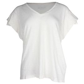 Camiseta V-neck Viny em algodão ecru da Ba&Sh Branco Cru