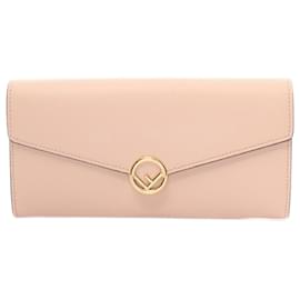 Fendi-Billetera larga de cuero Continental FENDI 8M0251 en excelente estado-Rosa