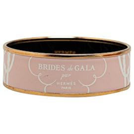 Hermès-Bracciale largo in smalto rosa Brides de Gala di Hermès-Rosa,D'oro