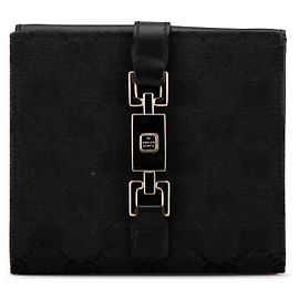 Gucci Schwarze GG Canvas Jackie Geldbörse Schwarz