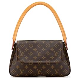 Louis Vuitton-Louis Vuitton Brown Monogram Looping Mini-Brown