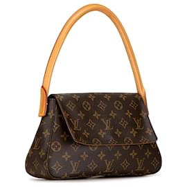 Louis Vuitton-Louis Vuitton Brown Monogram Looping Mini-Brown