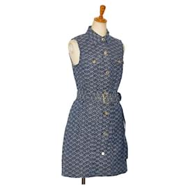 Michael Kors-Michael Kors Michael Kors Cotton Sleeveless Knee-Length Dress Size 2/26 Cotton Dress in Great Condition-Blue