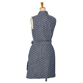 Michael Kors-Michael Kors Michael Kors Cotton Sleeveless Knee-Length Dress Size 2/26 Cotton Dress in Great Condition-Blue