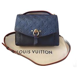 Louis Vuitton-Cuero Impronta Blanca-Azul