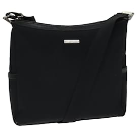 Gucci-Sac à épaule GUCCI en toile noire 019 0418 002058 Auth ac3088-Noir