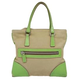 Prada-PRADA Hand Bag Canvas Beige Auth 78255-Beige