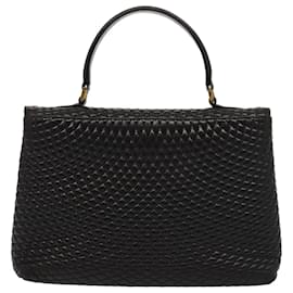 Bally-BALLY Hand Bag Leather Black Auth ki4593-Black