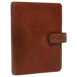 Louis Vuitton-LOUIS VUITTON Capa de Planejador Diário de Couro Nomad Agenda MM R20473 LV Auth bs15417-Bege