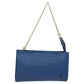 Louis Vuitton-LOUIS VUITTON Epi Bucket PM Pouch Azul LV Auth 78159-Azul