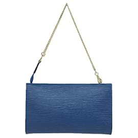 Louis Vuitton-LOUIS VUITTON Epi Bucket PM Pouch Azul LV Auth 78159-Azul