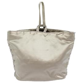 Prada-PRADA Hand Bag Nylon Silver Auth 79203-Silvery