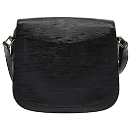 Louis Vuitton-LOUIS VUITTON Epi Saint Cloud GM Bolsa de Ombro Preta M52192 LV Auth 79030-Preto