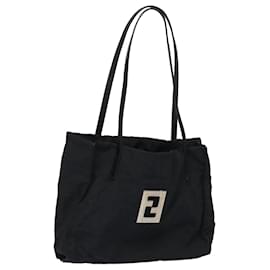 Fendi-FENDI Zucca Canvas Tote Bag Black Auth 79458-Black