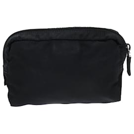 Prada-PRADA Pouch Nylon Black Auth 79313-Black