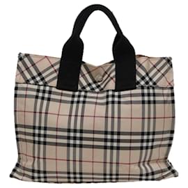 Burberry-Borsa a mano in nylon beige Burberry Nova Check Blue Label Auth bs15309-Beige