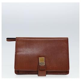 Bally-BALLY Clutch Bag Leather 2Set Black Brown Auth bs14608-Brown,Black